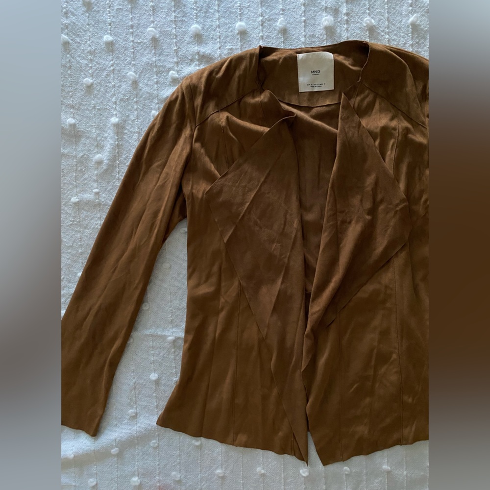 BROWN FAUX SUEDE LIGHTWEIGHT JACKET - Picture 2 of 9
